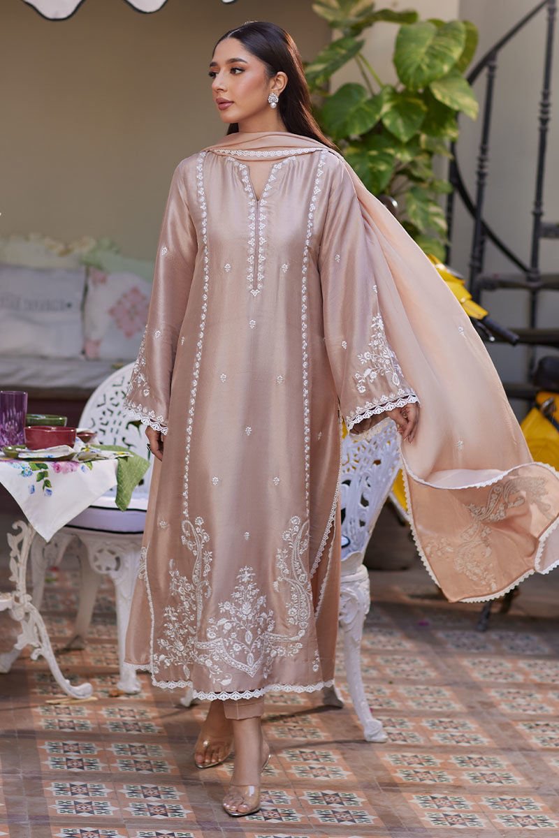 Blush - 3pc Silk Embroidered - Musaya