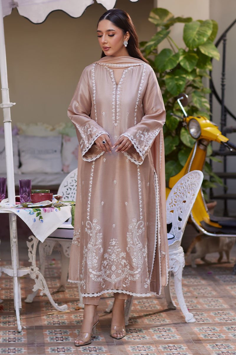 Blush - 3pc Silk Embroidered - Musaya
