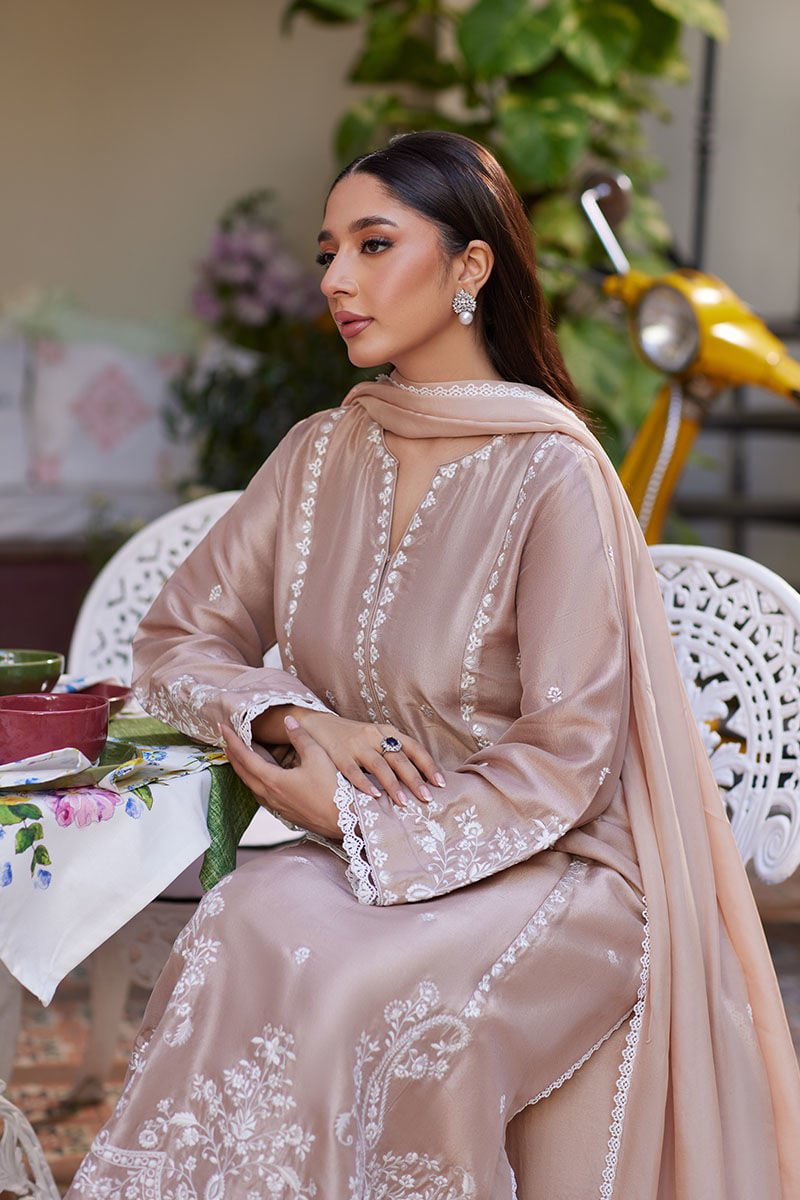 Blush - 3pc Silk Embroidered - Musaya