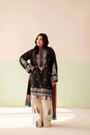 Coal - 3Pc Embroidered Lawn - Musaya
