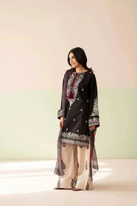 Coal - 3Pc Embroidered Lawn - Musaya