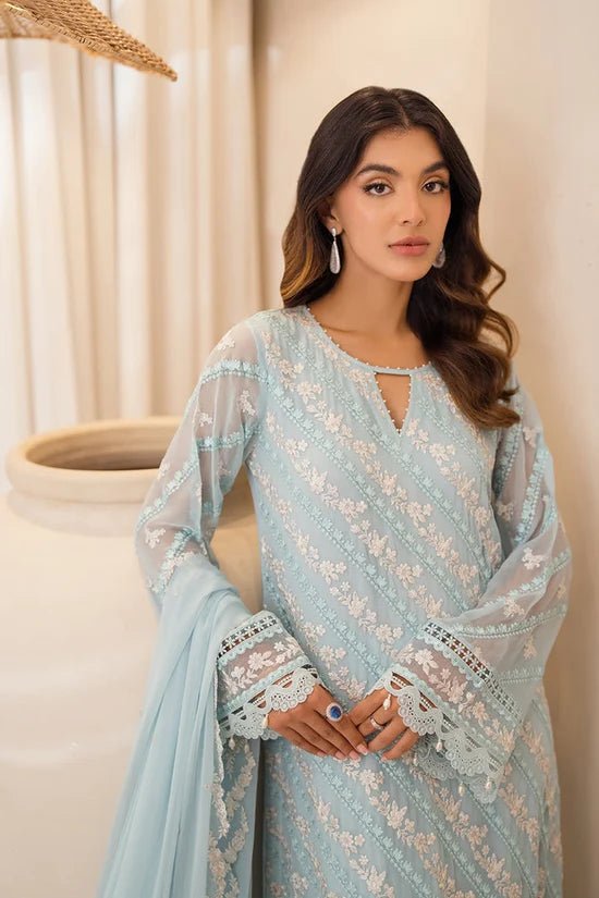 Frozen - 3pc Premium Soft Organza - Heavily Embroidered - Musaya