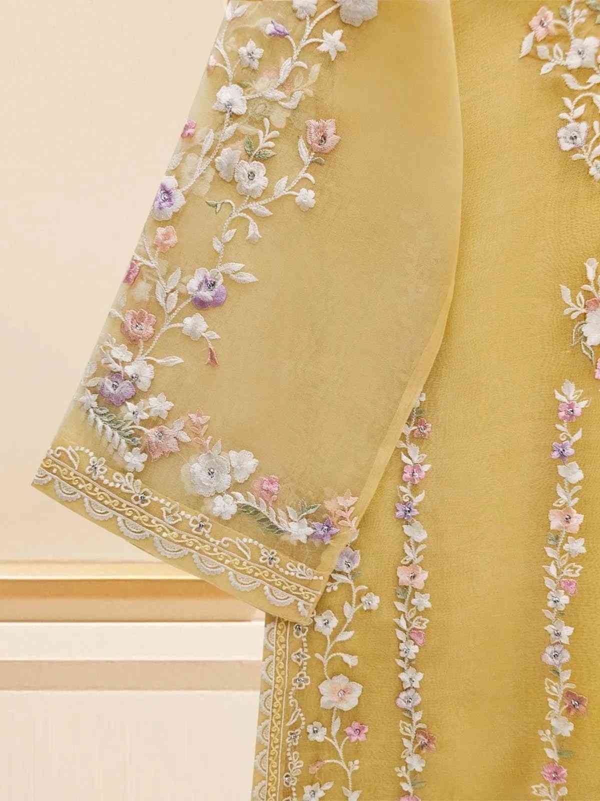 FROZIA - 3pc Premium Soft Organza Embroidered & Embellished