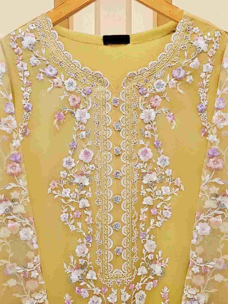 FROZIA - 3pc Premium Soft Organza Embroidered & Embellished