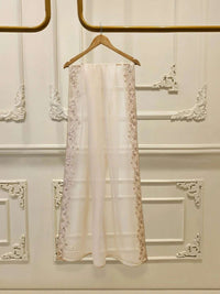 Sahiba - Ivory 3pc Premium Soft Organza - Embroidery + Embellishment
