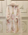Sahiba - Ivory 3pc Premium Soft Organza - Embroidery + Embellishment