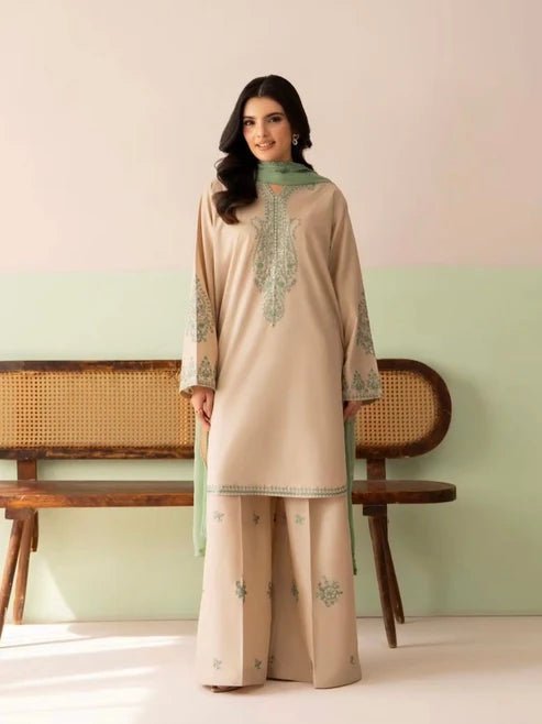 Zaytoun - 3pc Lawn Embroidered Dress - Musaya