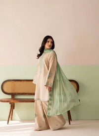Zaytoun - 3pc Lawn Embroidered Dress - Musaya